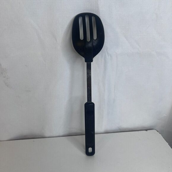 EKCO Slotted Serving Spoon Plastic Handle USA 400 Degree Max 7 Nylon VTG Black - Picture 5 of 10